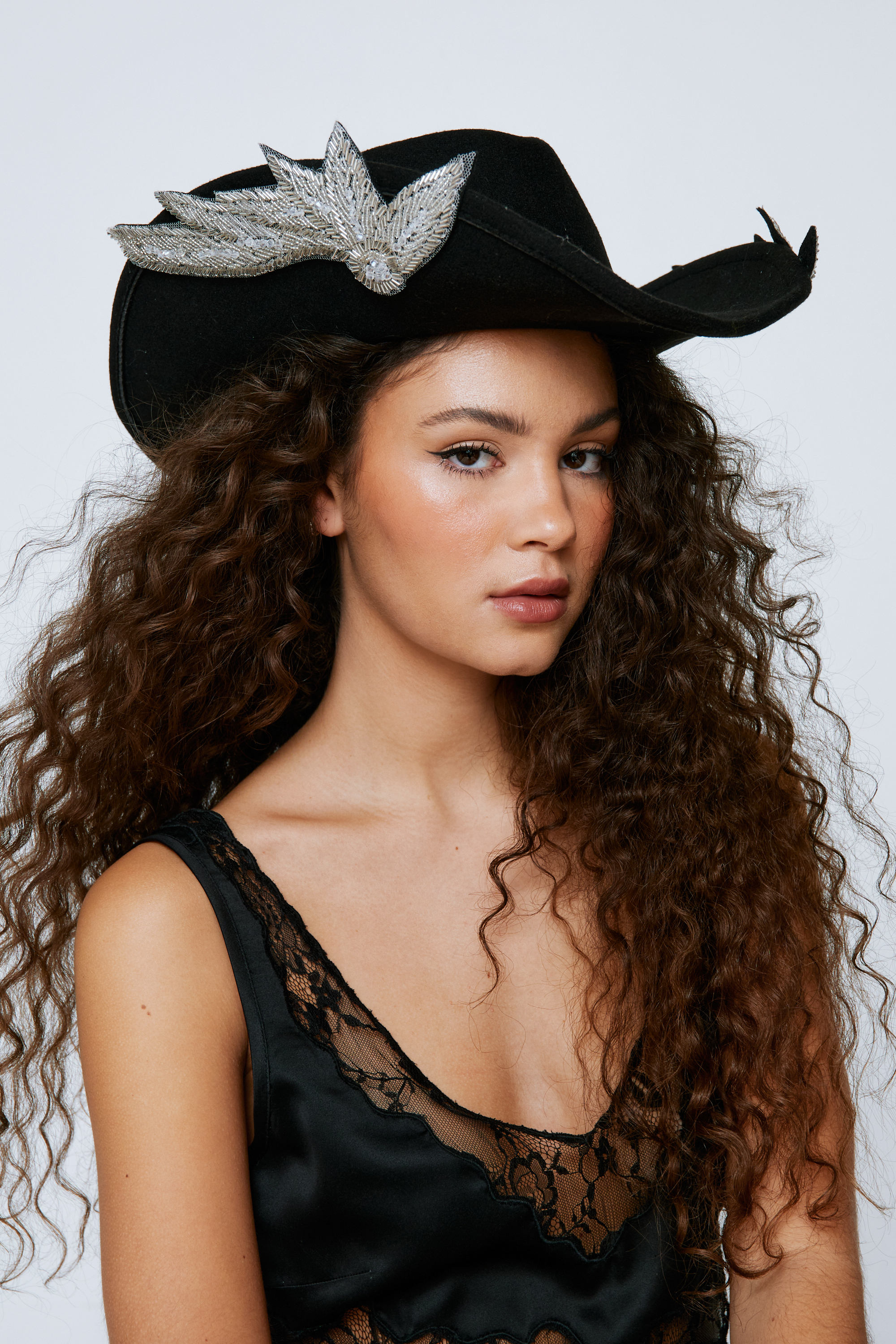 Sequin Embellished Cowboy Hat