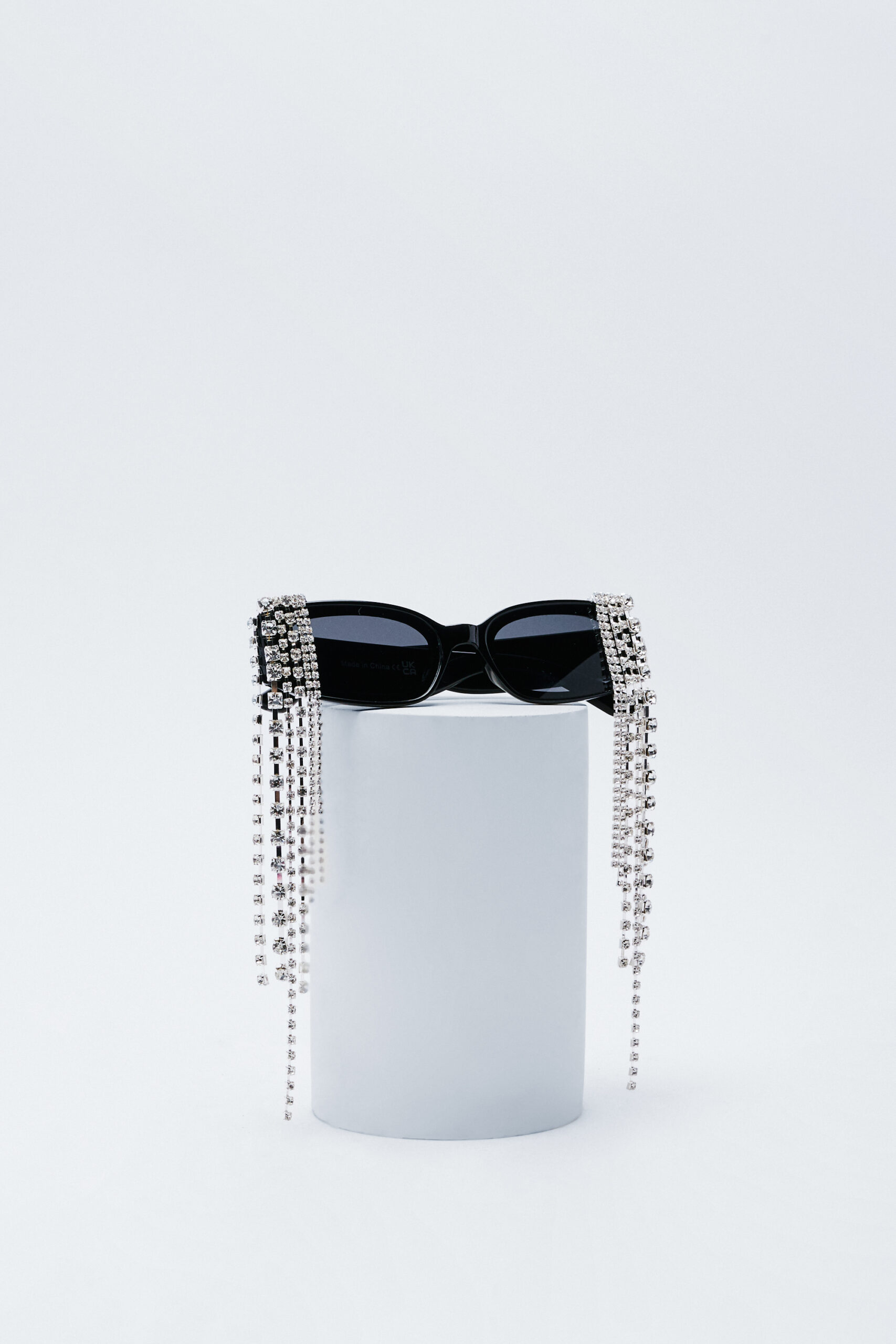 Drop Diamante Rectangle Sunglasses