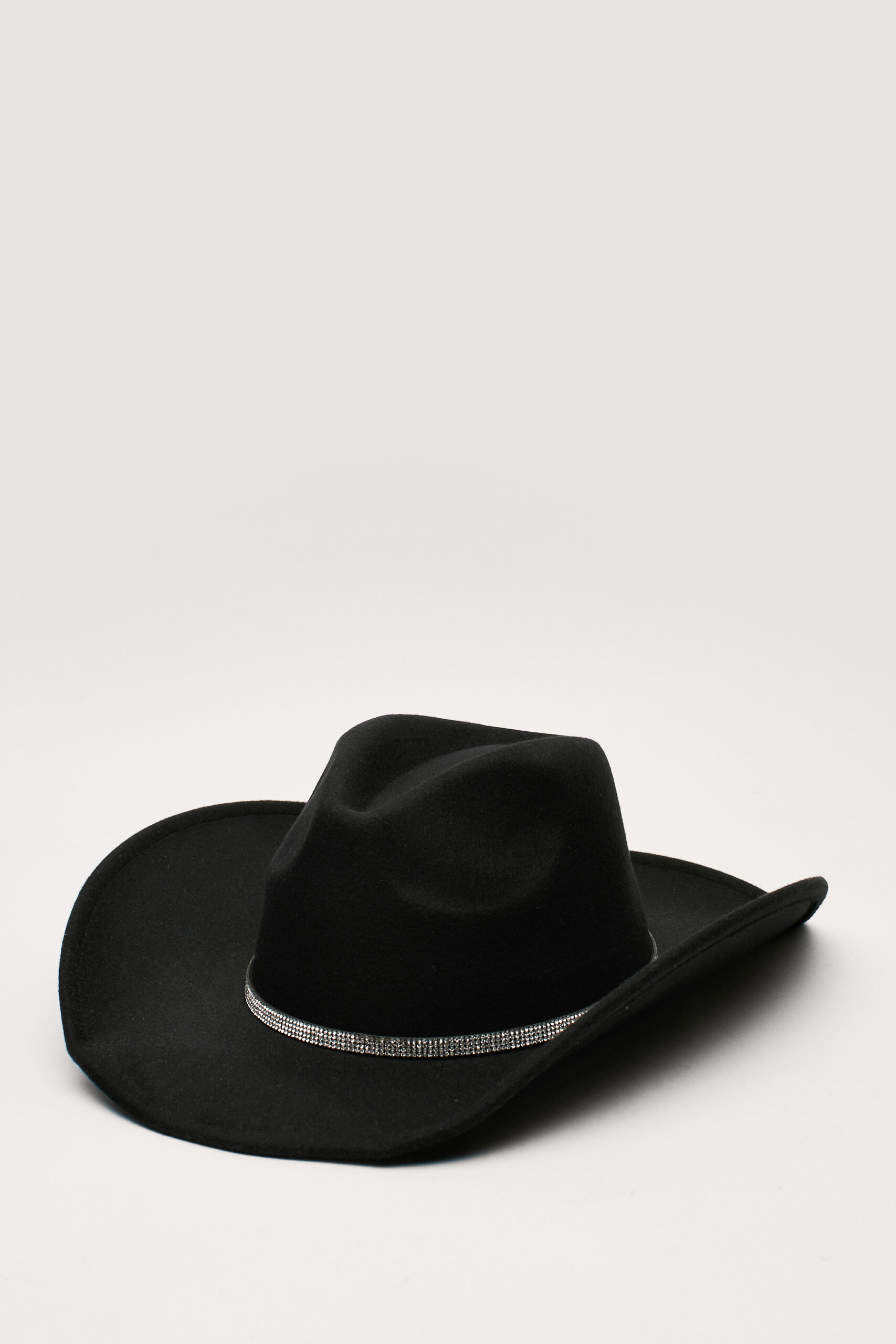 Diamante Trim Wide Brim Cowboy Hat