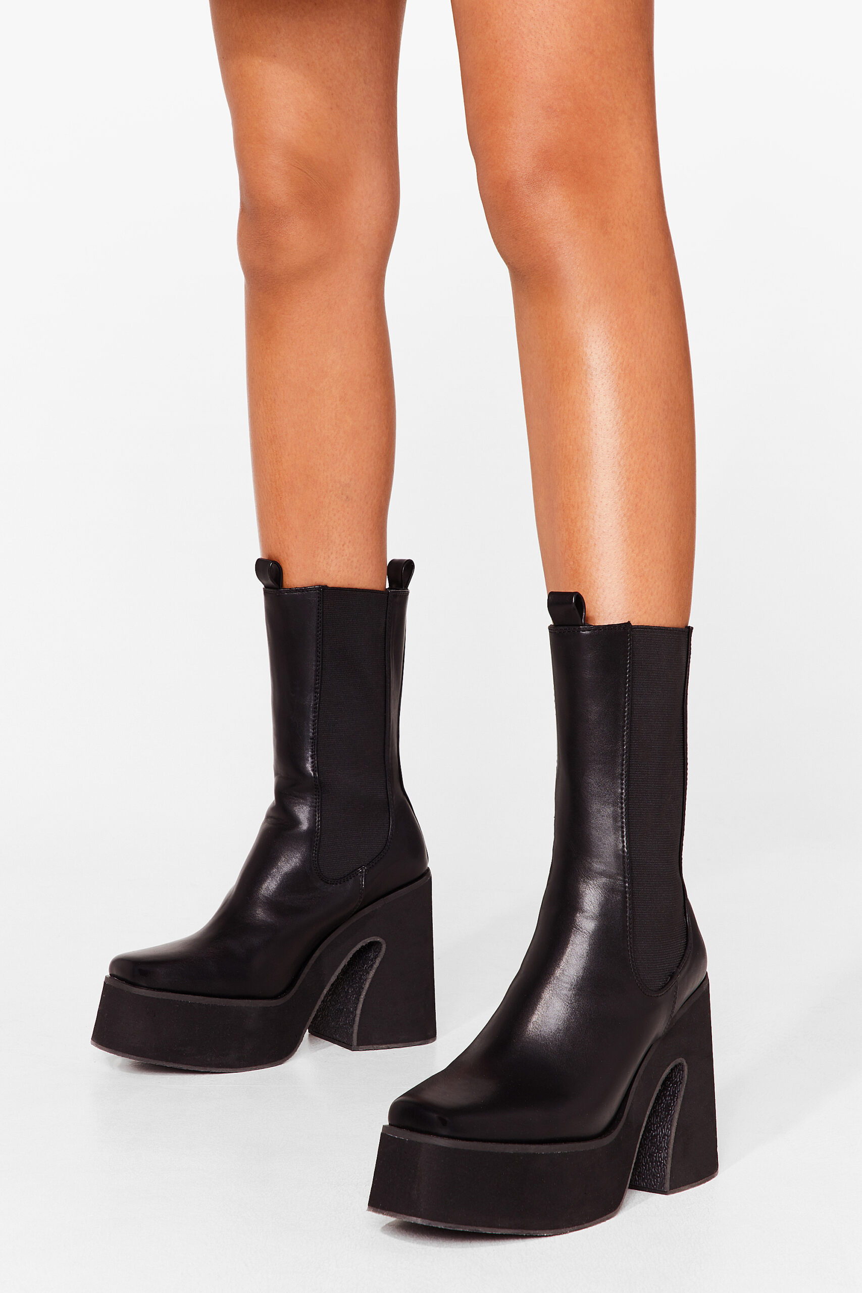 Move On Up Faux Leather Platform Boots