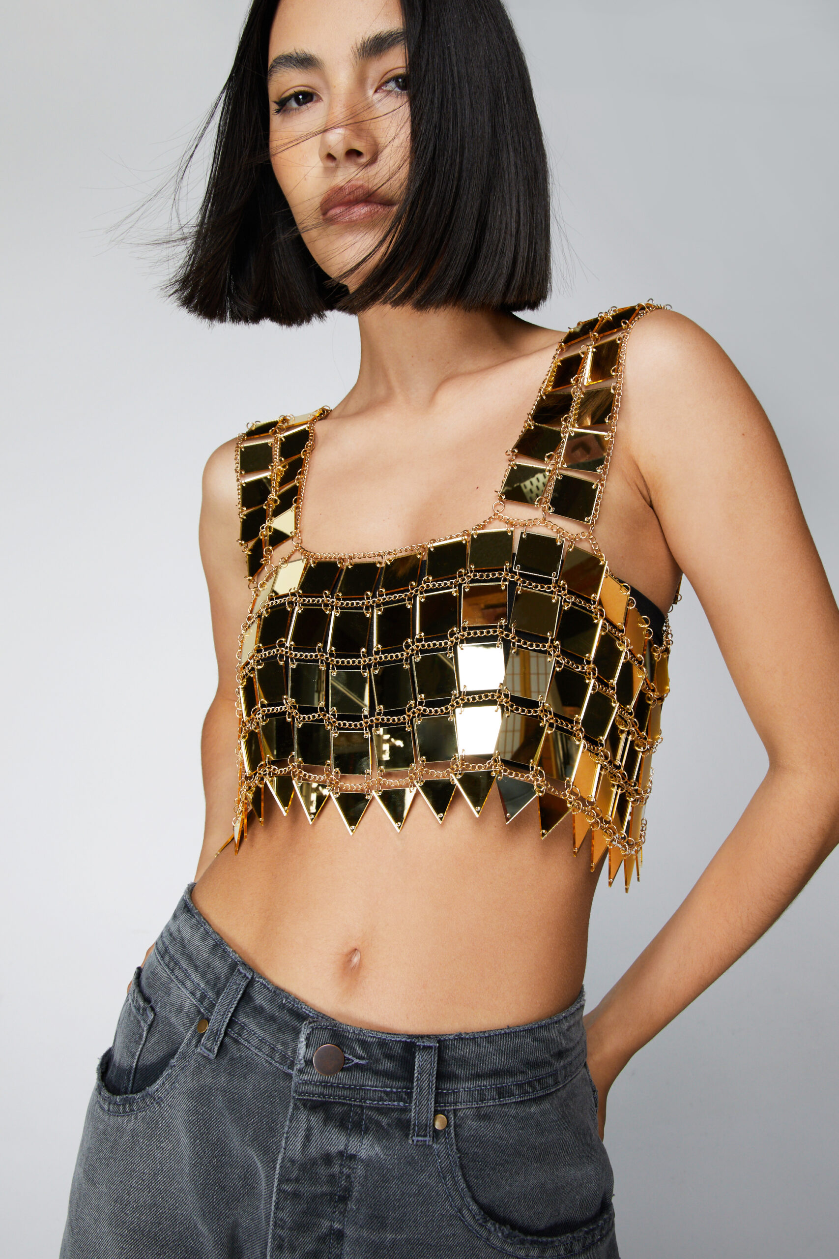 Square Disc Chainmail Camisole