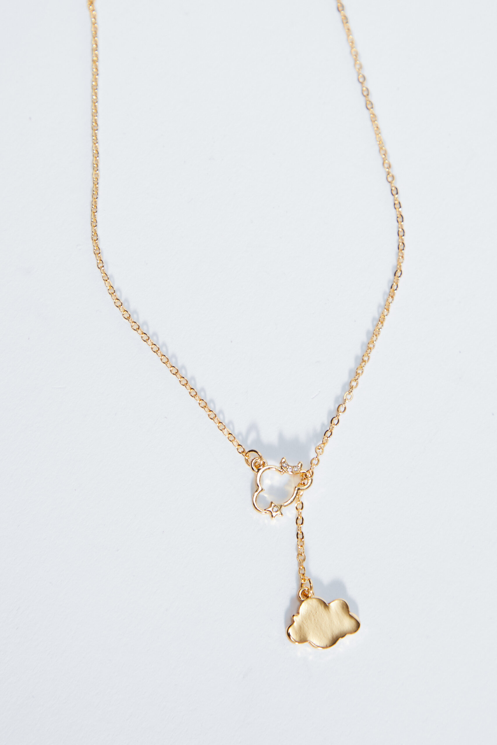 Gold Plated Embellished Cloud Drop Necklace