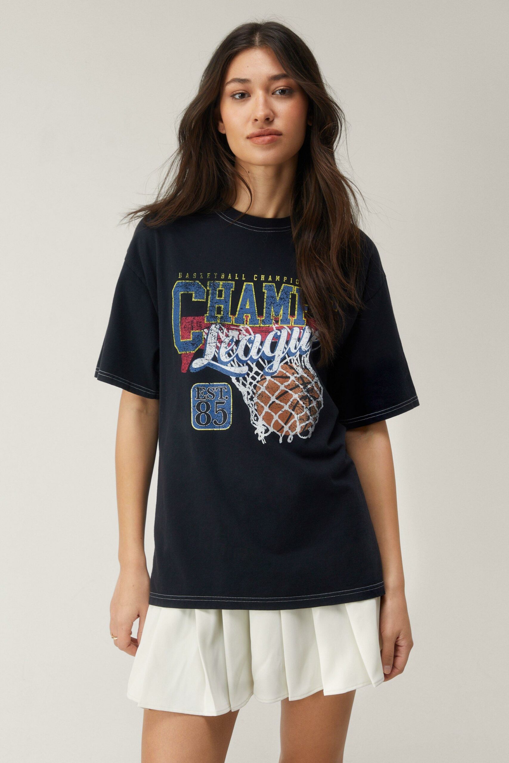 Washed Front Champs League Graphic T-Shirt