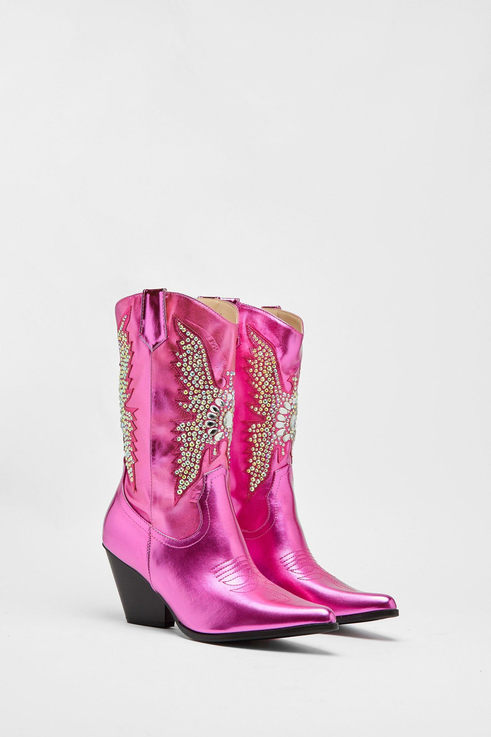 Metallic Embellished Western Boots