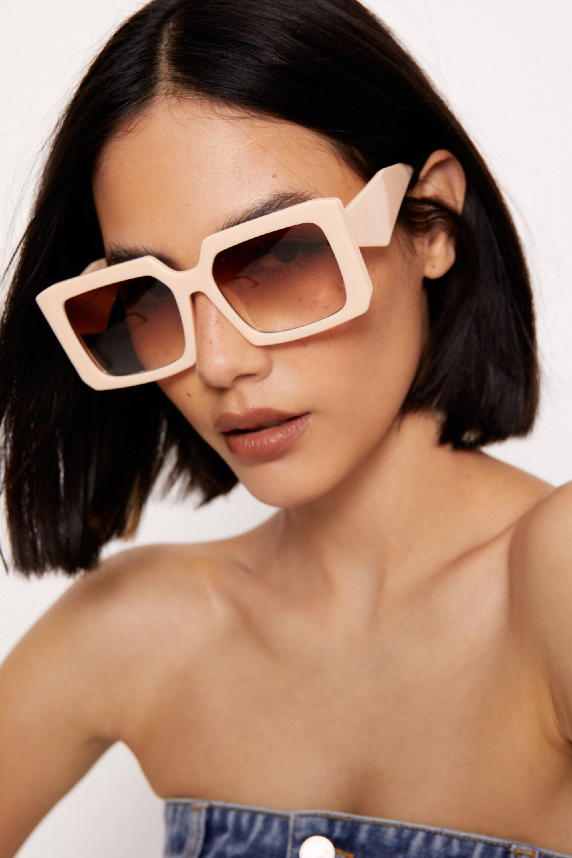 Oversized Square Thick Frame Sunglasses