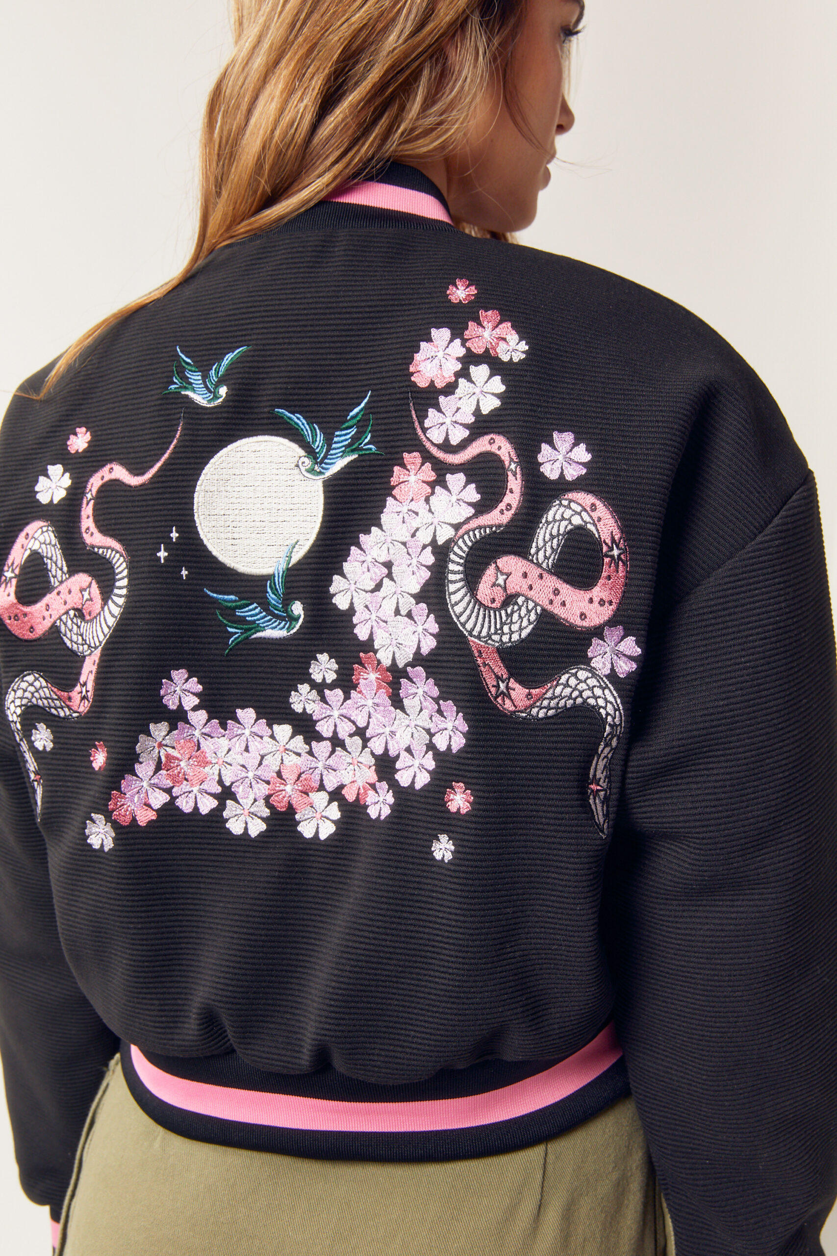 Embroidered Knit Varsity Jacket