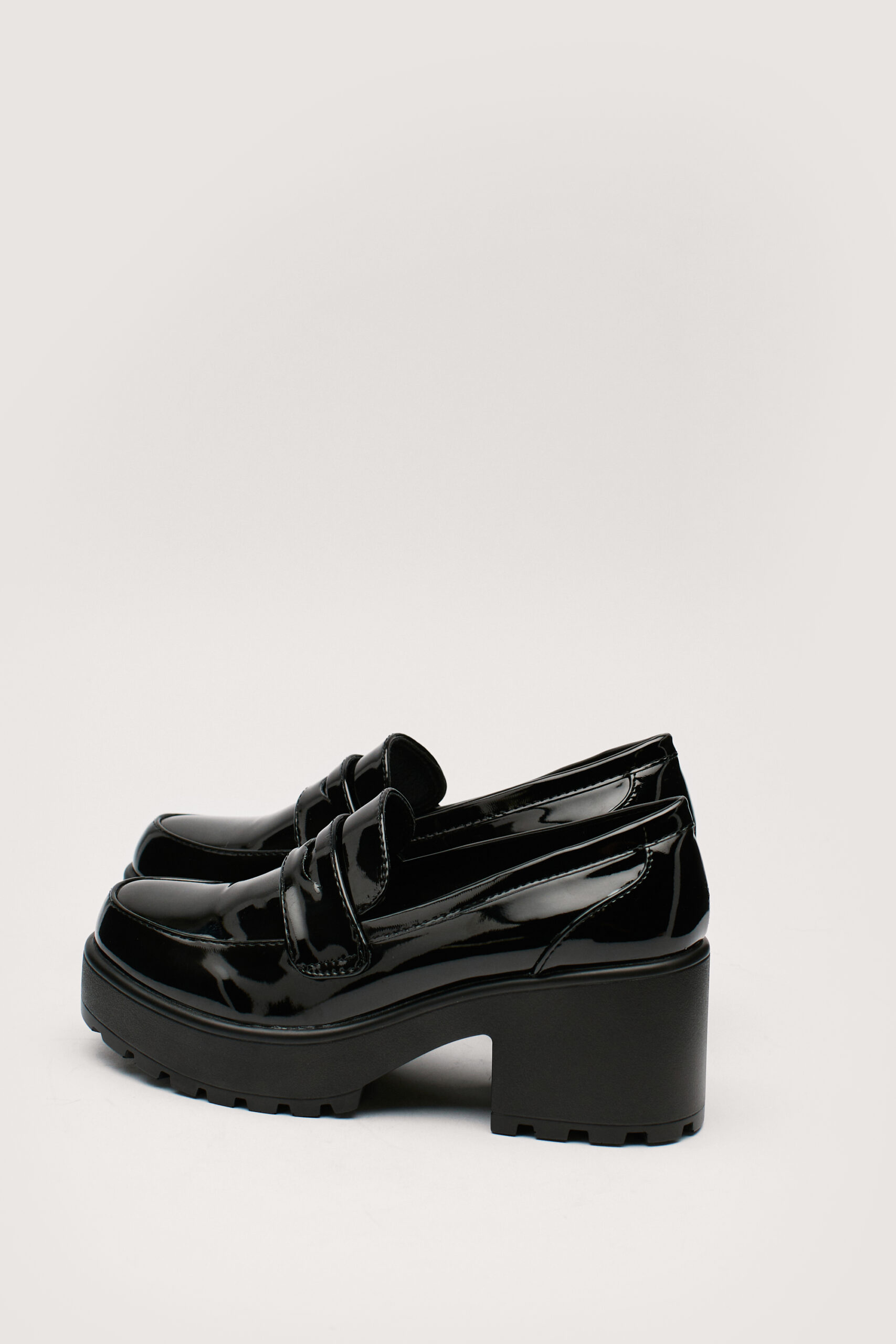 Faux Leather Chunky Penny Loafers