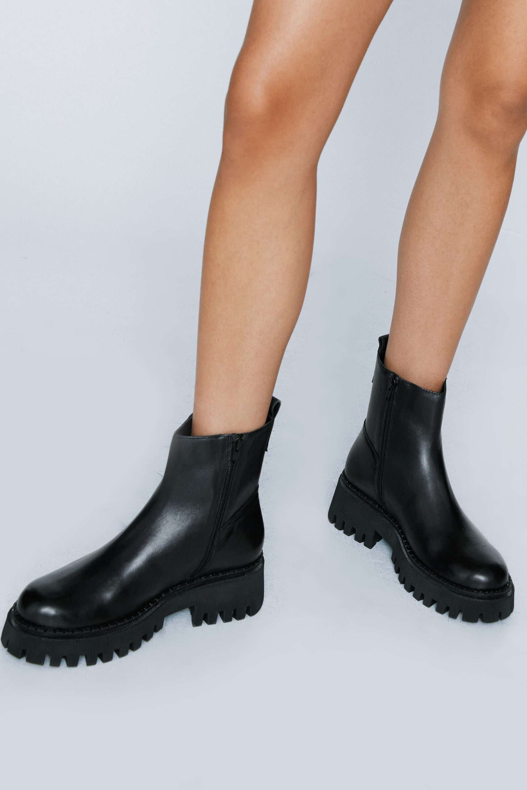 Real Leather Chunky Chelsea Boot
