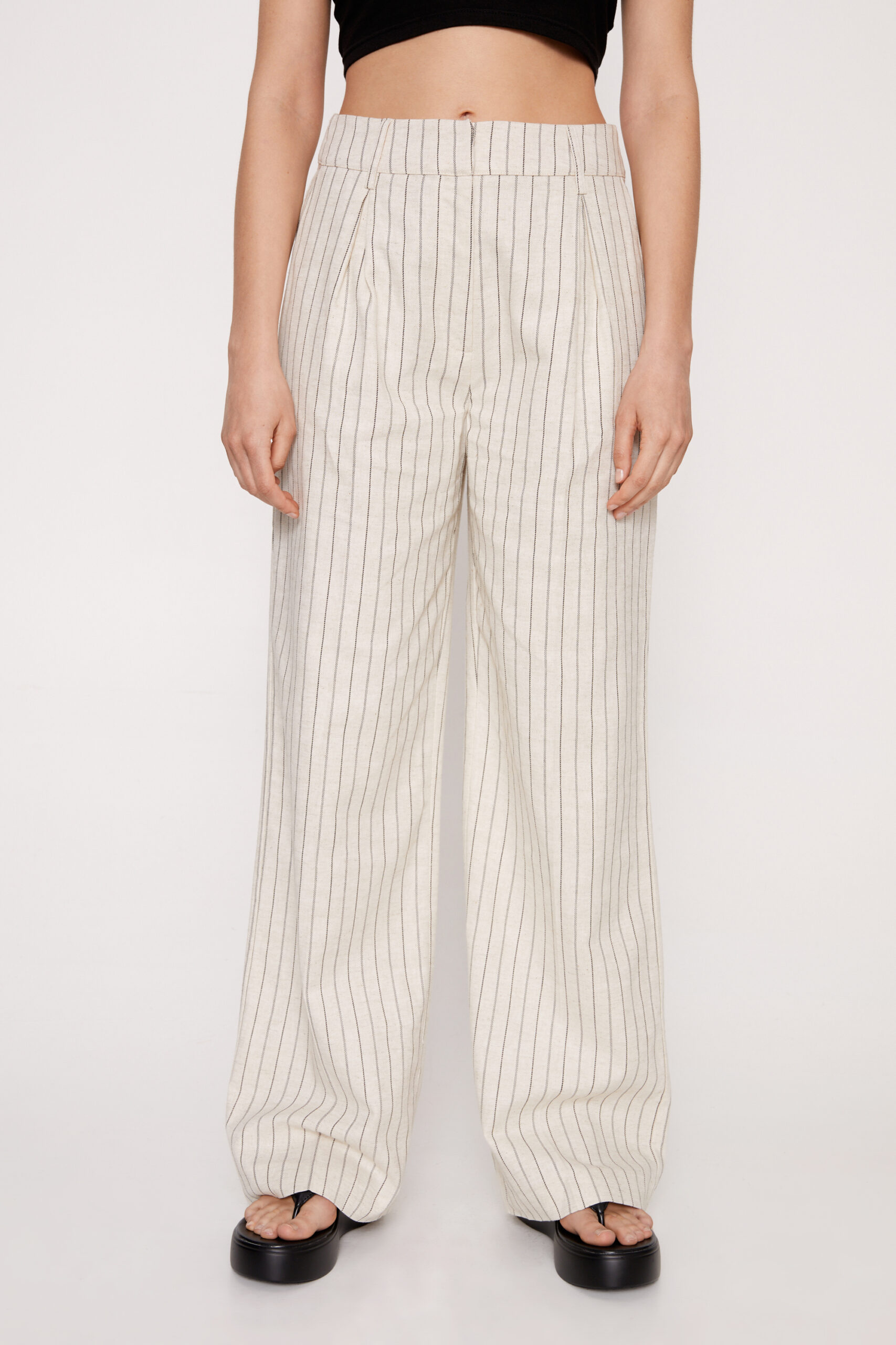 Premium Linen Blend Tailored Pants