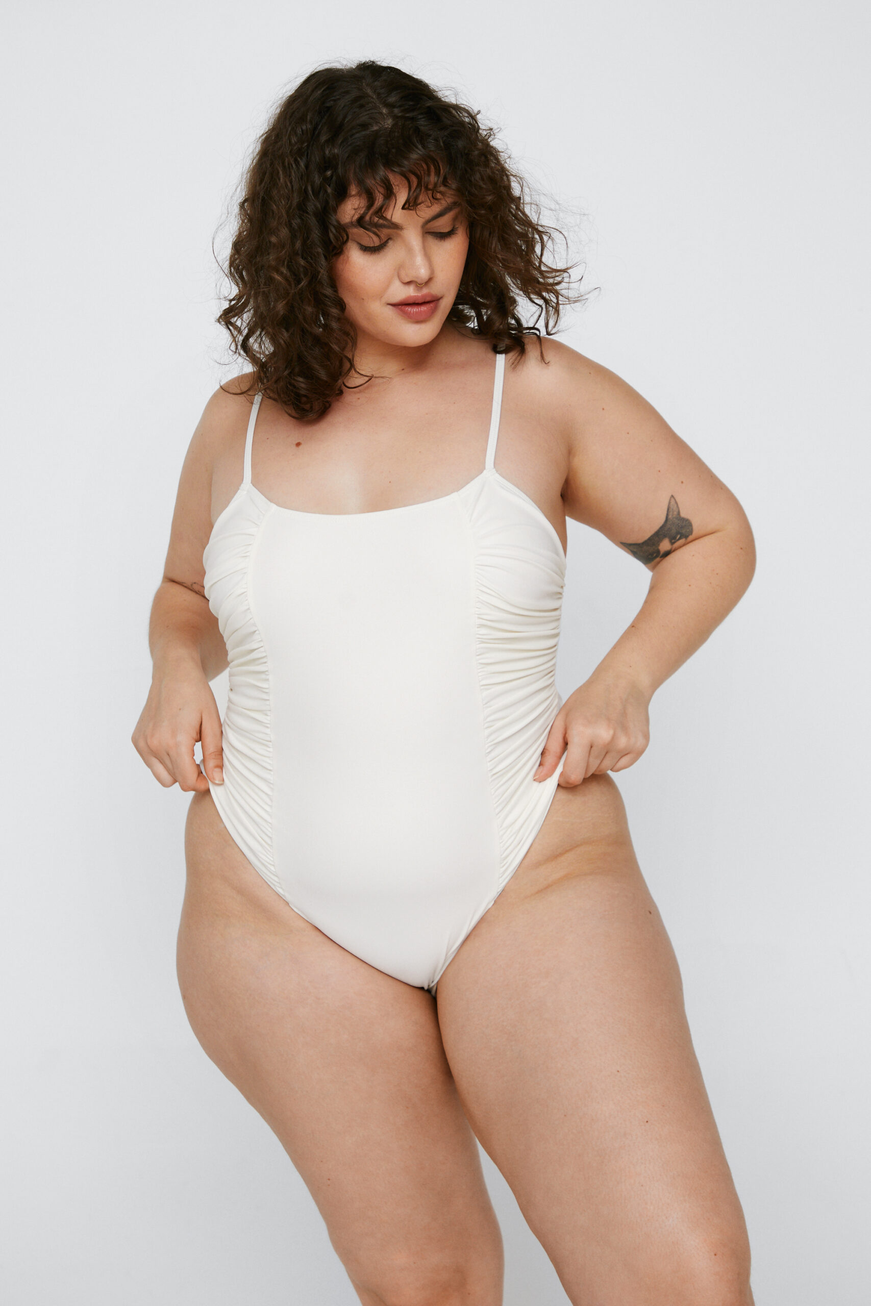 Plus Size Recycled Polyester Ruched Swimsuit
