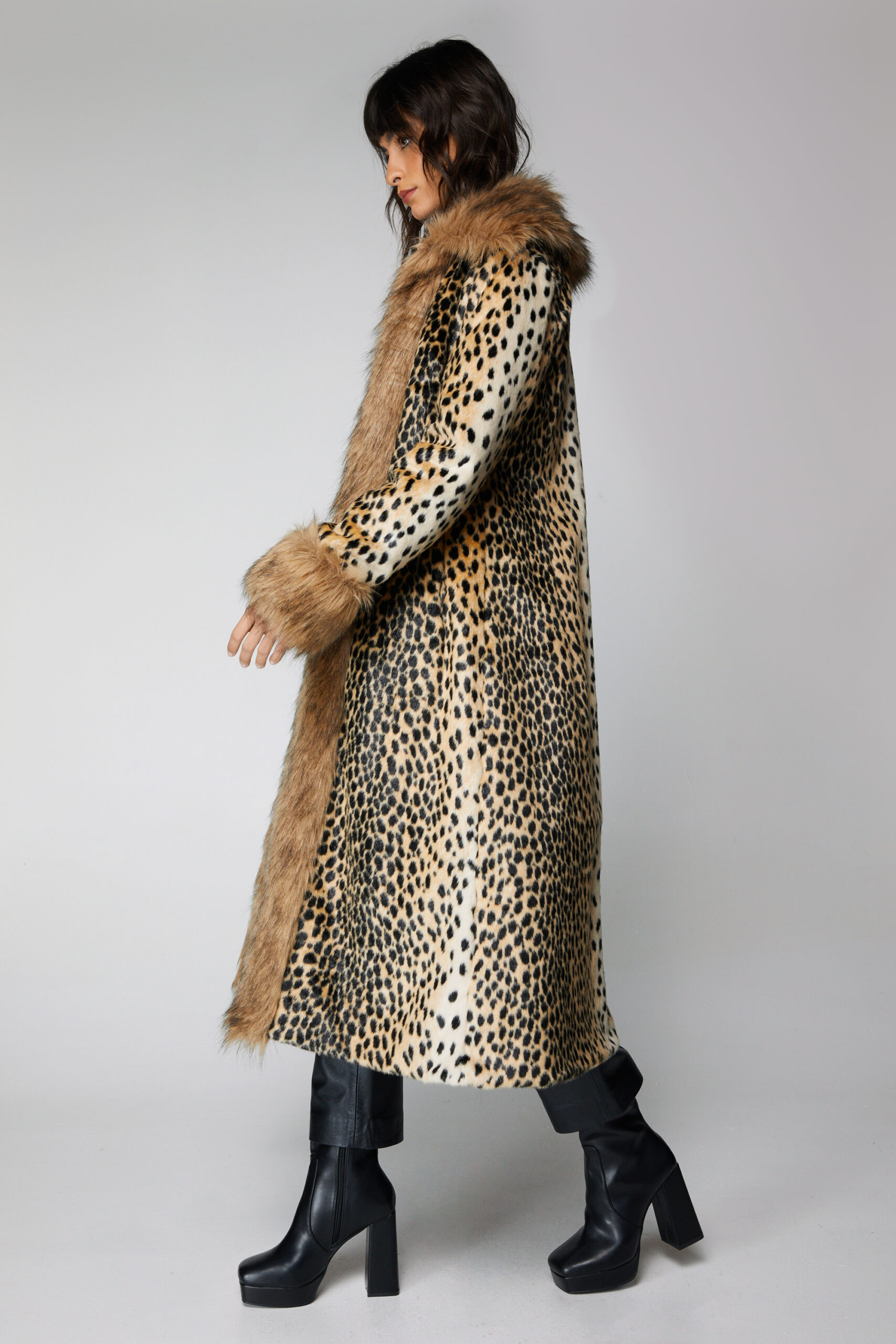 Premium Leopard Faux Fur Penny Lane Coat