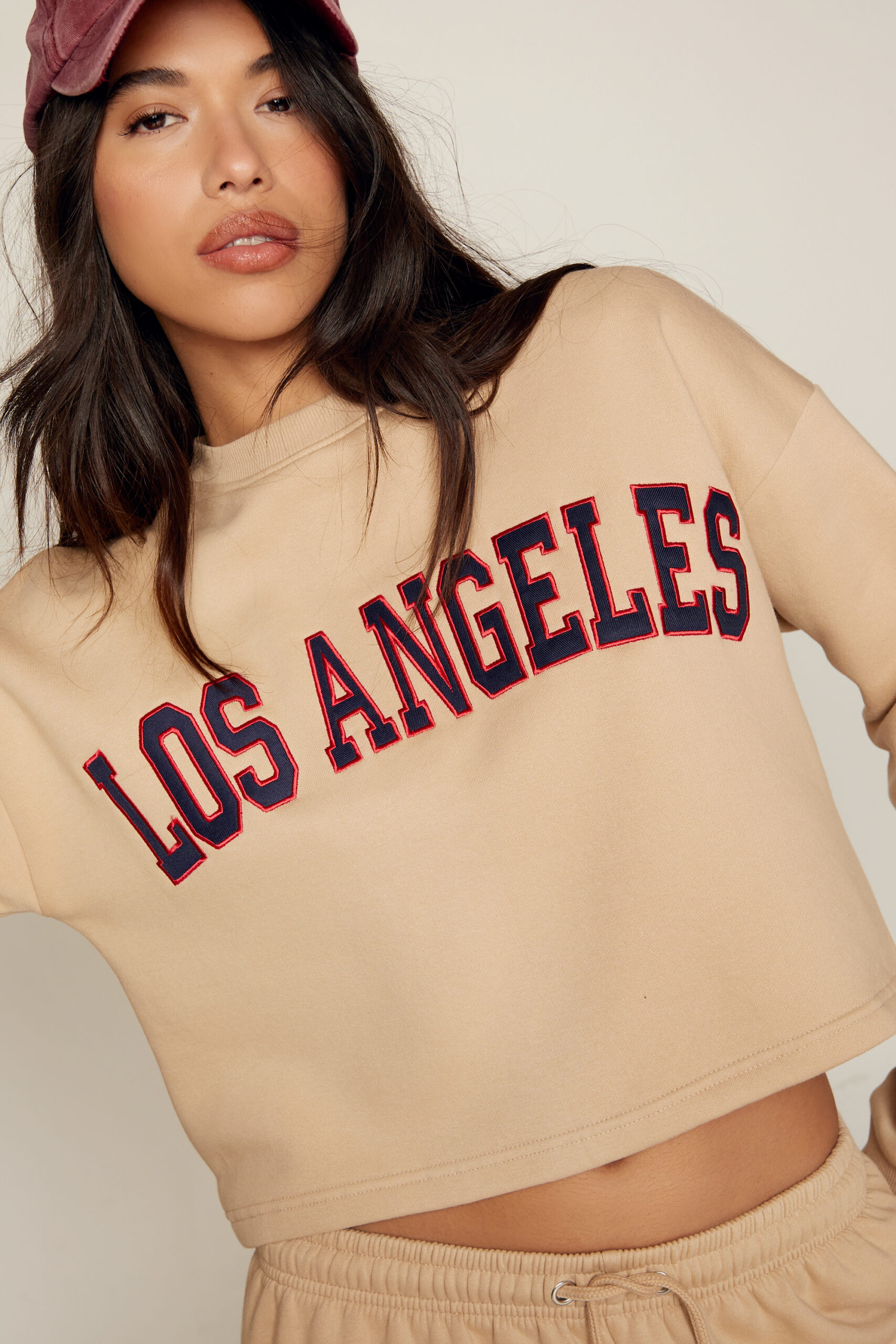 Los Angeles Graphic Cropped Sweatshirt