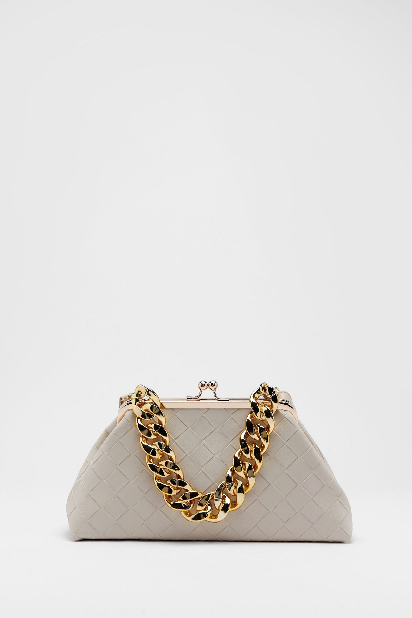 Faux Leather Chain Pouch Bag